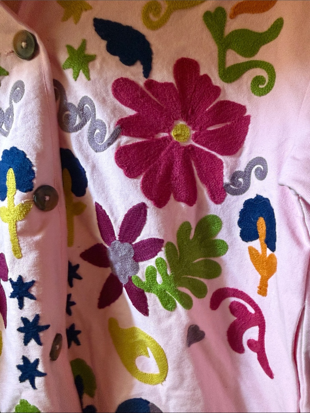 ASOS Pink Embroidered Star Button Jacket - Picture 4 of 5